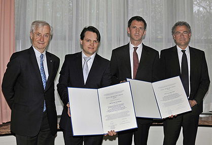 Die Preistr�ger Prof. Dr. med. Veit Hornung und PD Dr. med. J�rgen Ruland.
