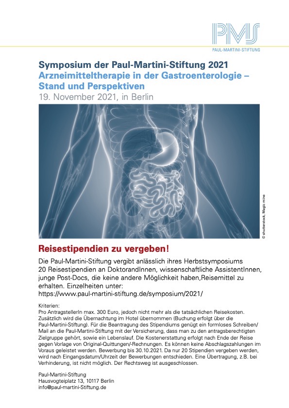 Paul-Martini-Stiftung Symposium 2021 Reisestipendium Plakat
