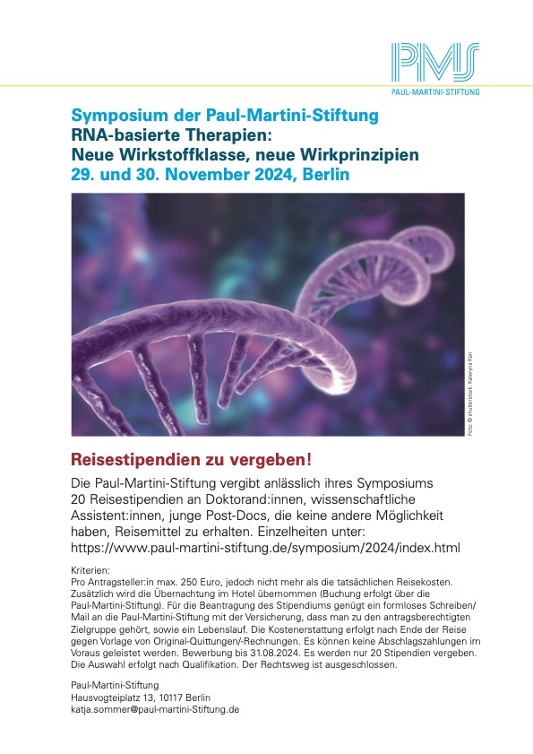 Paul-Martini-Stiftung Symposium 2024 Reisestipendium Plakat